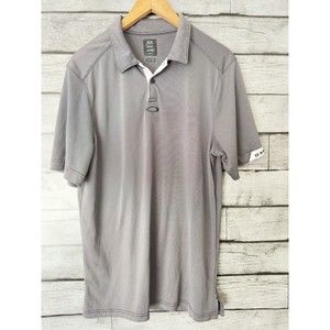 Oakley Men's FITS L Gray Regular Fit Short Sleeve 2 Button Polo